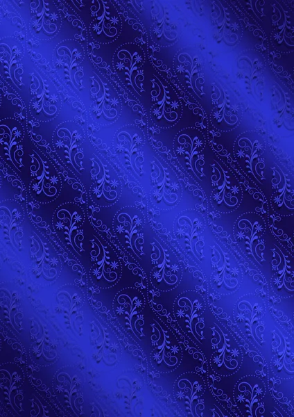 Wavy blue background with blue ornament — Stock Photo, Image